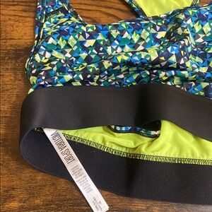 Victoria's Secret Sport Bra - Blue and Green Geometric